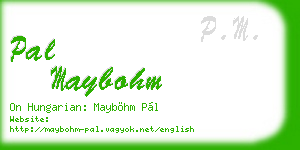 pal maybohm business card